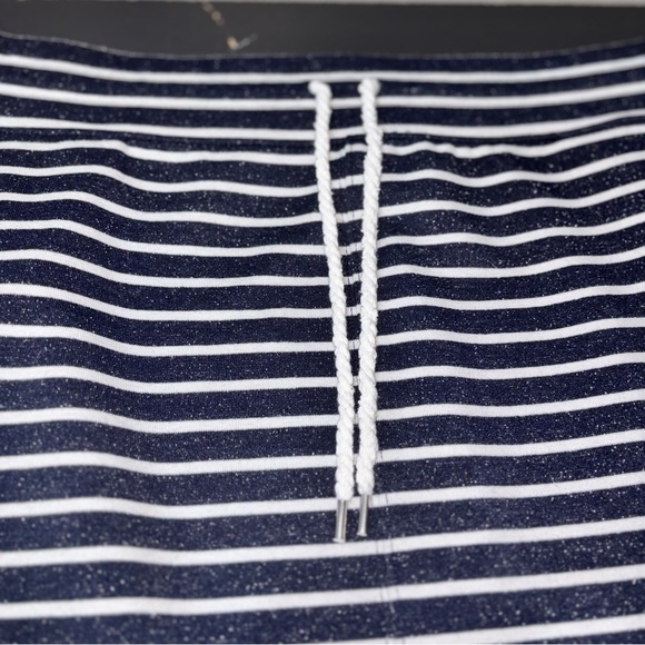 Talbots Women’s XL Striped Skirt Black White Striped Sparkles Drawstring Golf - Picture 4 of 6